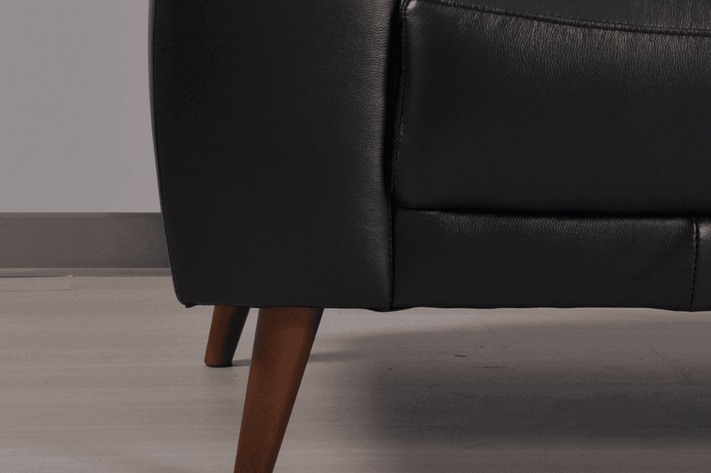 Vantage Genuine Leather Black 2+1+1 Seater Sofa Set