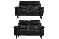 Vantage Genuine Leather Black 2+2 Seater Sofa  Set