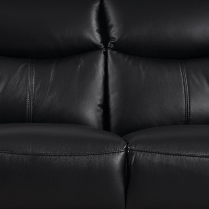 Close-up view of the Vantage Black 2-Seater Sofa showing black upholstery and contemporary design details