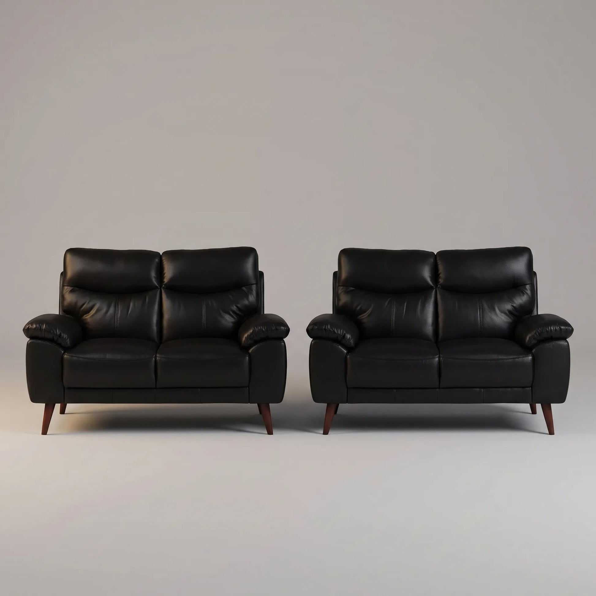 Vantage Genuine Leather Black 2+2 Seater Sofa Set - Furniture Instore