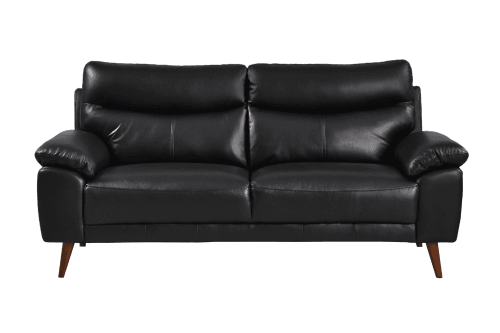 Vantage Genuine Leather Black 3+1+1 Seater Sofa Set