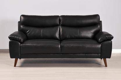 Vantage Genuine Leather Black 3+1+1 Seater Sofa Set