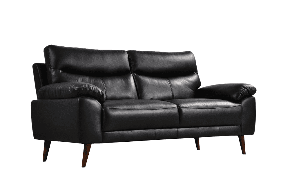 Vantage Genuine Leather Black 3+1+1 Seater Sofa Set