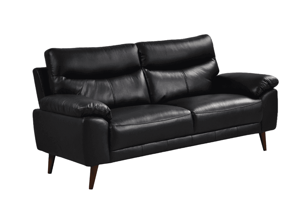 Vantage Genuine Leather Black 3+1+1 Seater Sofa Set