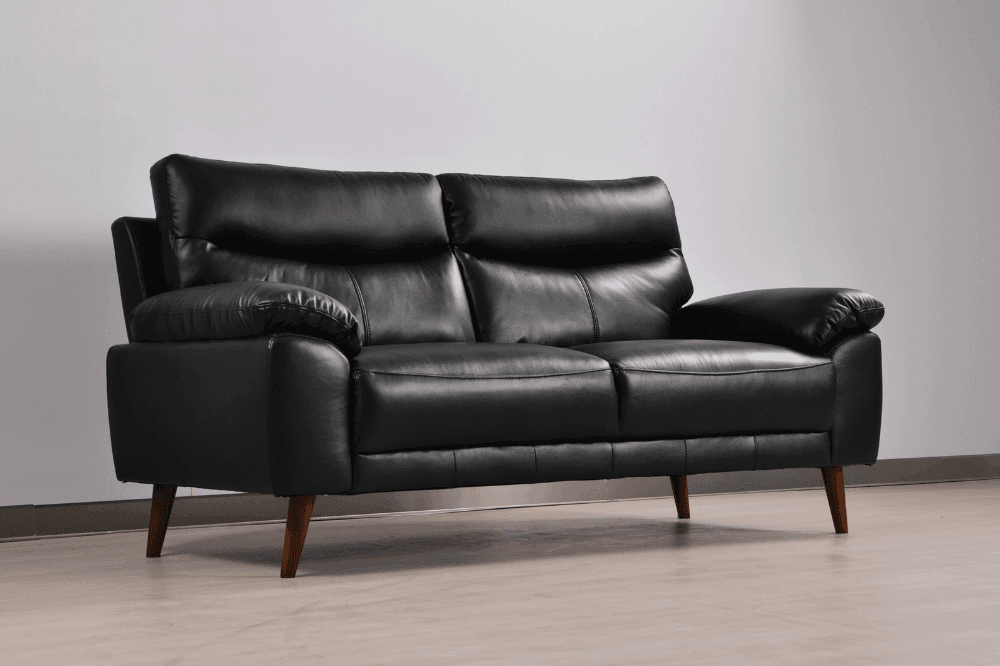 Vantage Genuine Leather Black 3+2+1 Seater Sofa Set