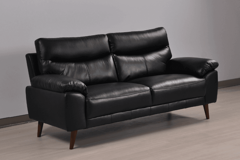 Vantage Genuine Leather Black 3+2 Seater Sofa Set