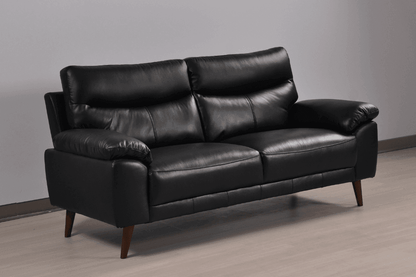 Vantage Genuine Leather Black 3+2 Seater Sofa Set