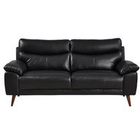 Vantage 3-seater black sofa, front-facing view on white background, showcasing modern design and clean lines.