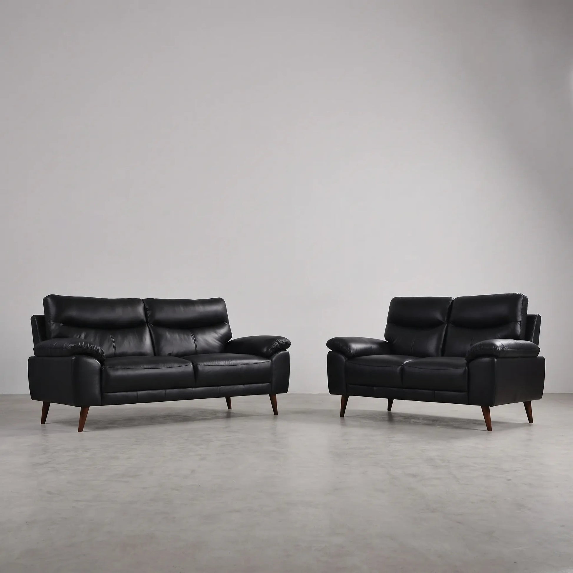 Vantage Genuine Leather Black 3+2 Seater Sofa Set - Furniture Instore