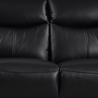 Close-up of Vantage black 2-seater sofa highlighting its textured fabric and comfortable cushions
