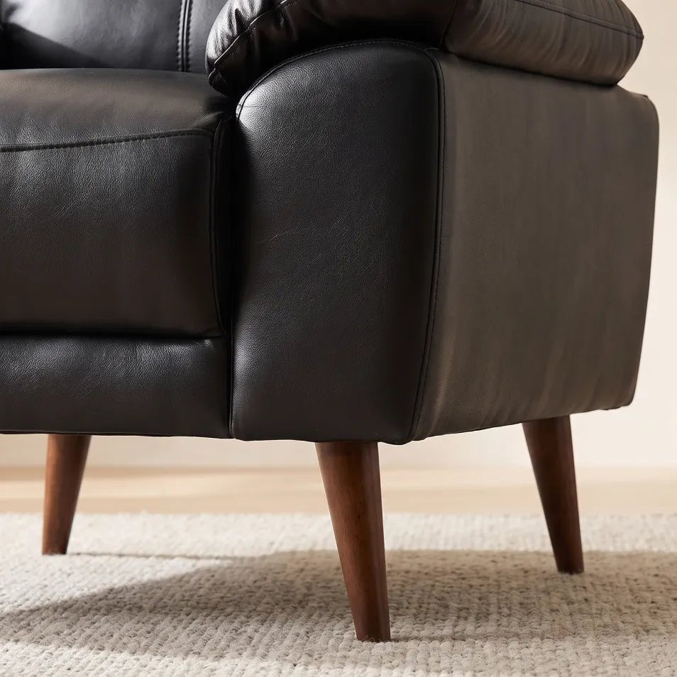 Vantage Genuine Leather Black Armchair - Furniture Instore
