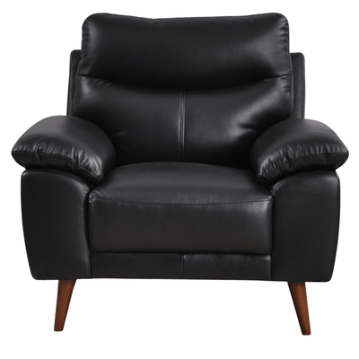 Vantage Genuine Leather Black Armchair