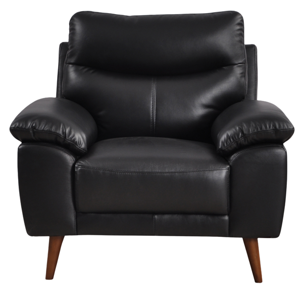 Vantage Genuine Leather Black Armchair