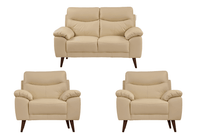 Vantage Genuine Leather Cream 2+1+1 Seater Sofa Set
