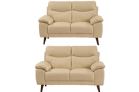 Vantage Genuine Leather Cream 2+2 Seater Sofa Set