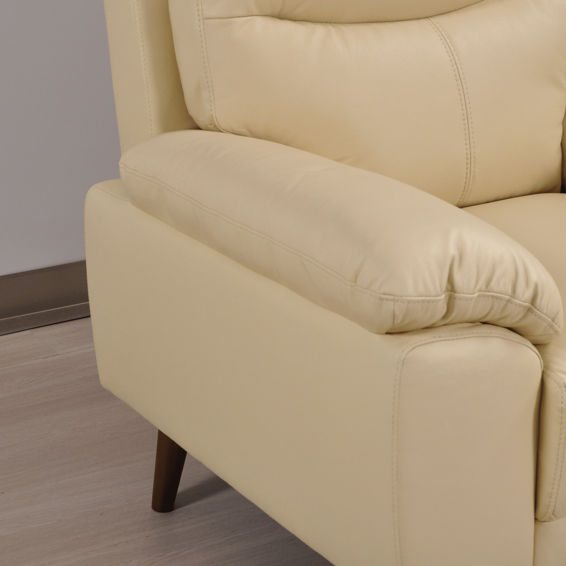 Vantage Cream 2-seater sofa, close-up in room setting, stylish and cozy living room seating