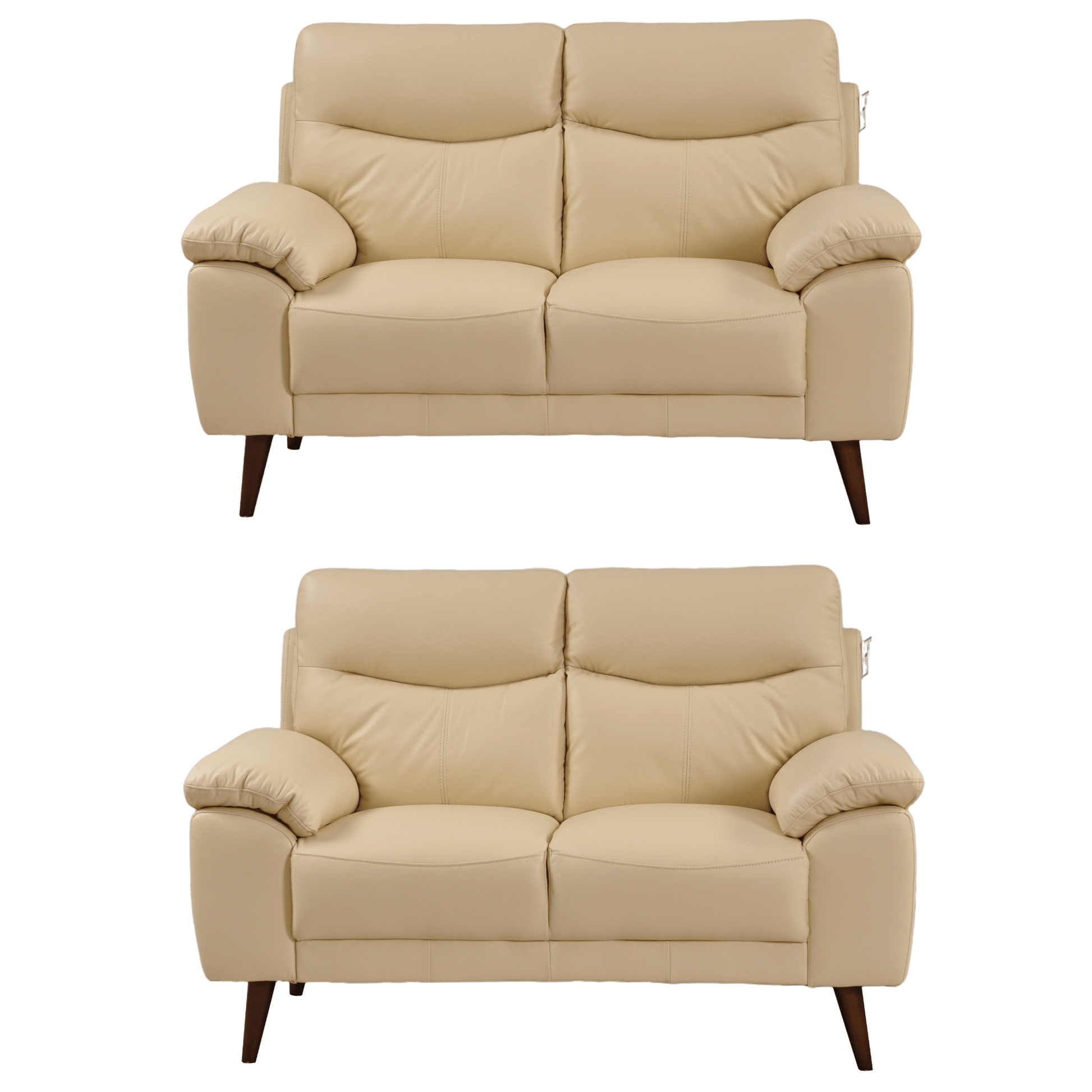Vantage Cream 2+2 sofa set, front view on white background, modern and cozy living room seating