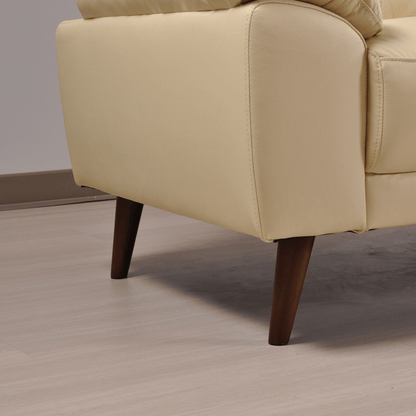 Vantage Cream 2-seater sofa, close-up view in room setting, modern and comfortable living room seating