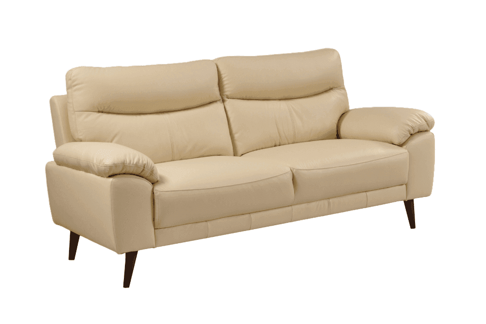 Vantage Genuine Leather Cream 3+1+1 Seater Sofa Set
