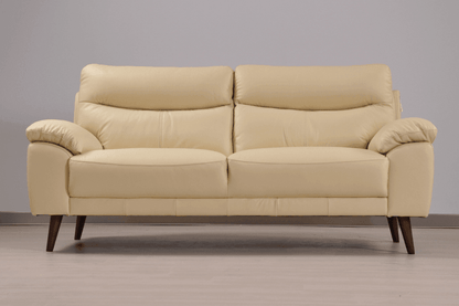 Vantage Genuine Leather Cream 3+2+1 Seater Sofa Set