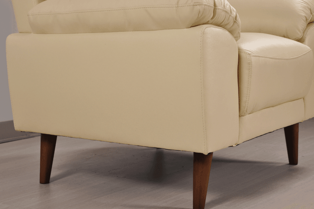 Vantage Genuine Leather Cream 3+2+1 Seater Sofa Set