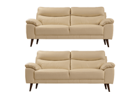 Vantage Genuine Leather Cream 3+3 Seater Sofa Set