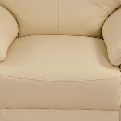 Vantage Cream armchair, close-up view in styled living room, modern and comfortable seating