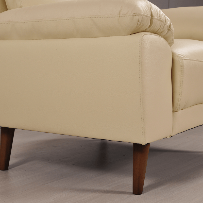 Vantage Cream armchair, close-up in room setting, stylish and comfortable living room seating