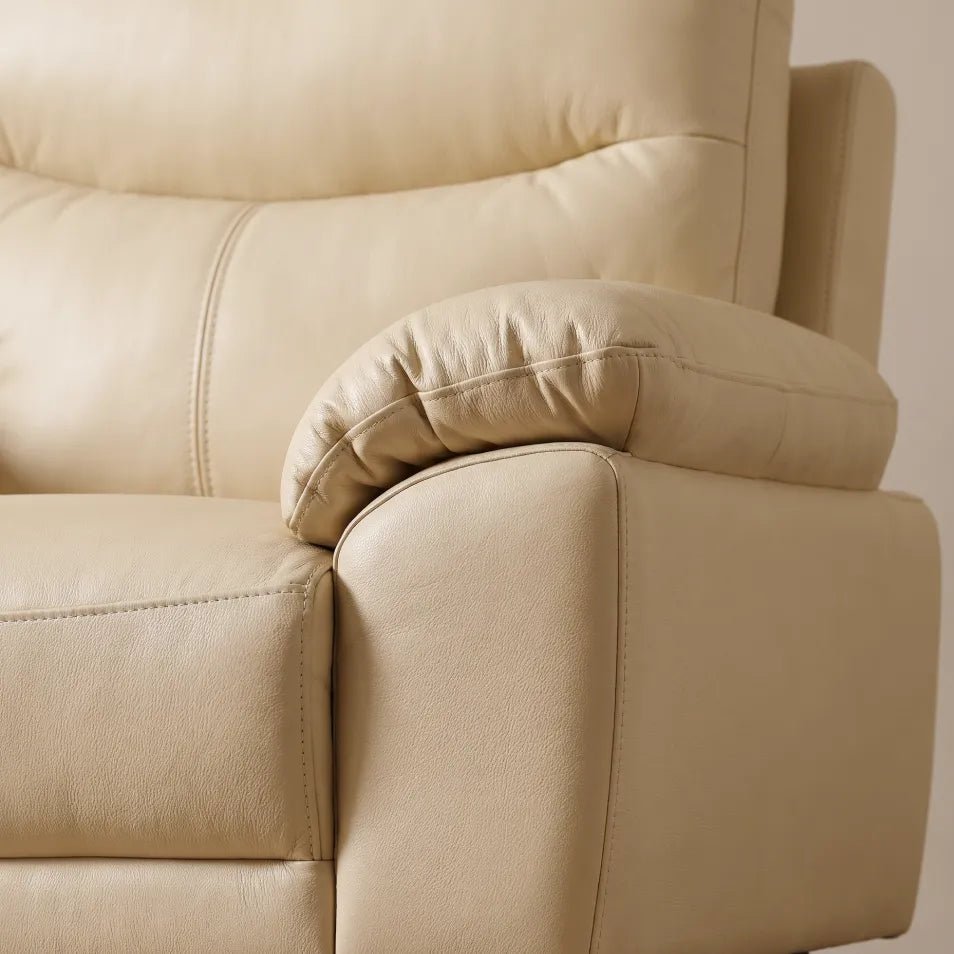 Vantage Genuine Leather Cream Armchair - Furniture Instore