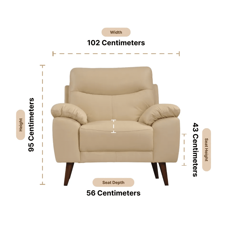 Vantage Genuine Leather Cream Armchair - Furniture Instore