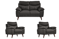 Vantage Genuine Leather Grey 2+1+1 Seater Sofa Set