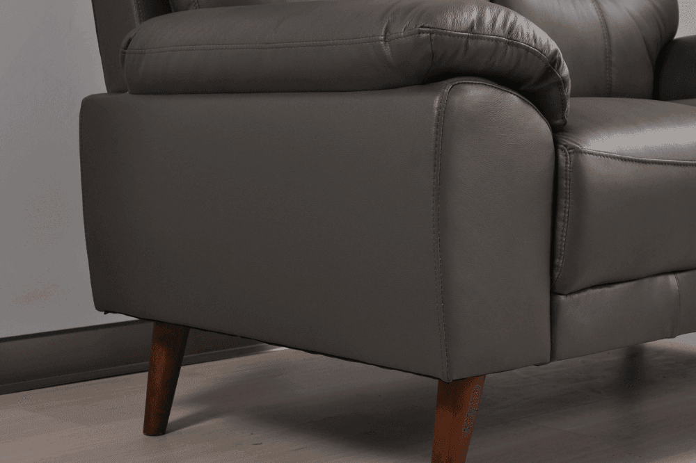 Vantage Genuine Leather Grey 2+1+1 Seater Sofa Set