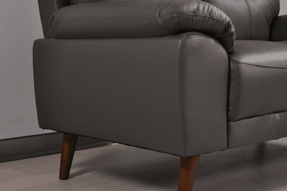Vantage Genuine Leather Grey 2+1+1 Seater Sofa Set