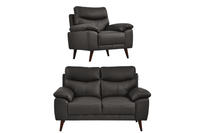 Vantage Genuine Leather Grey 2+1 Seater Sofa Set
