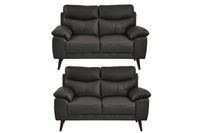 Vantage Genuine Leather Grey 2+2 Seater Sofa Set