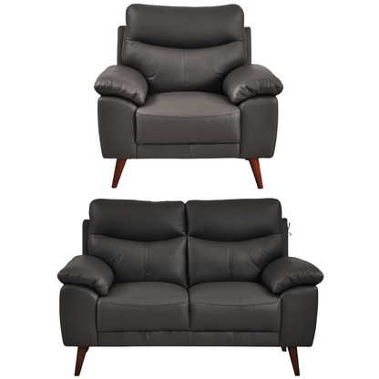 Vantage Grey 2+1 Sofa combo front facing on white background, showing cushions, clean lines, and modern design details