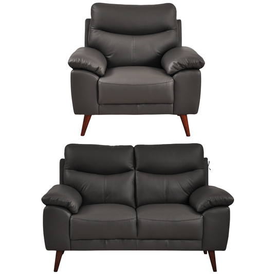 Vantage Grey 2+1 Sofa combo front facing on white background, showing cushions, clean lines, and modern design details