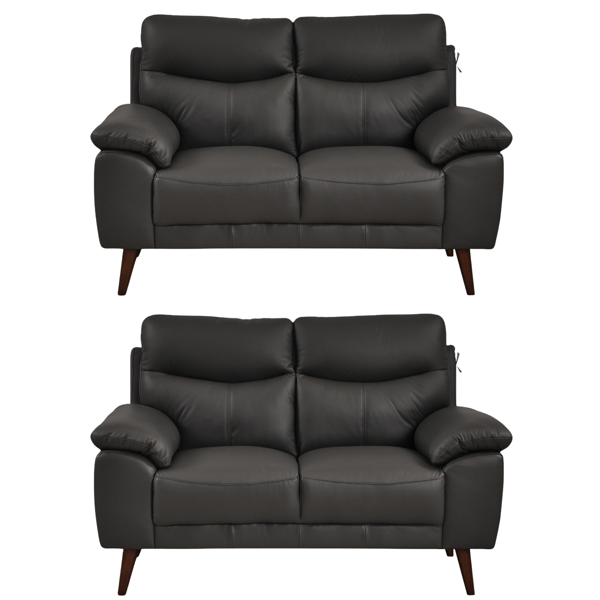 Vantage Grey 2+2 Sofa combo front facing on white background, showing cushions, clean lines, and modern design details