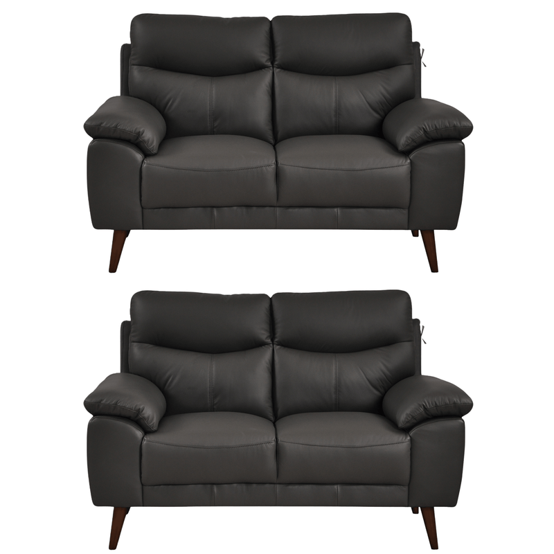 Vantage Grey 2+2 Sofa combo front facing on white background, showing cushions, clean lines, and modern design details