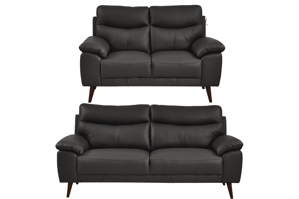 Vantage Genuine Leather Grey 3+2 Seater Sofa Set
