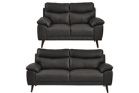 Vantage Genuine Leather Grey 3+2 Seater Sofa Set
