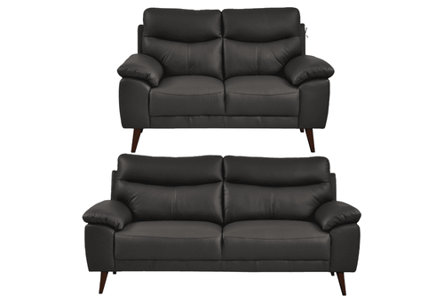 Vantage Genuine Leather Grey 3+2 Seater Sofa Set