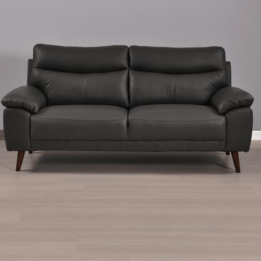 Vantage Genuine Leather Grey 3 Seater Sofa - Furniture Instore