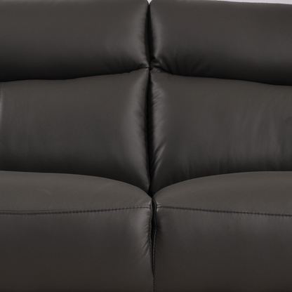 Vantage Grey 3-Seater Sofa close-up in living room set, highlighting cushions, fabric texture, and modern design details