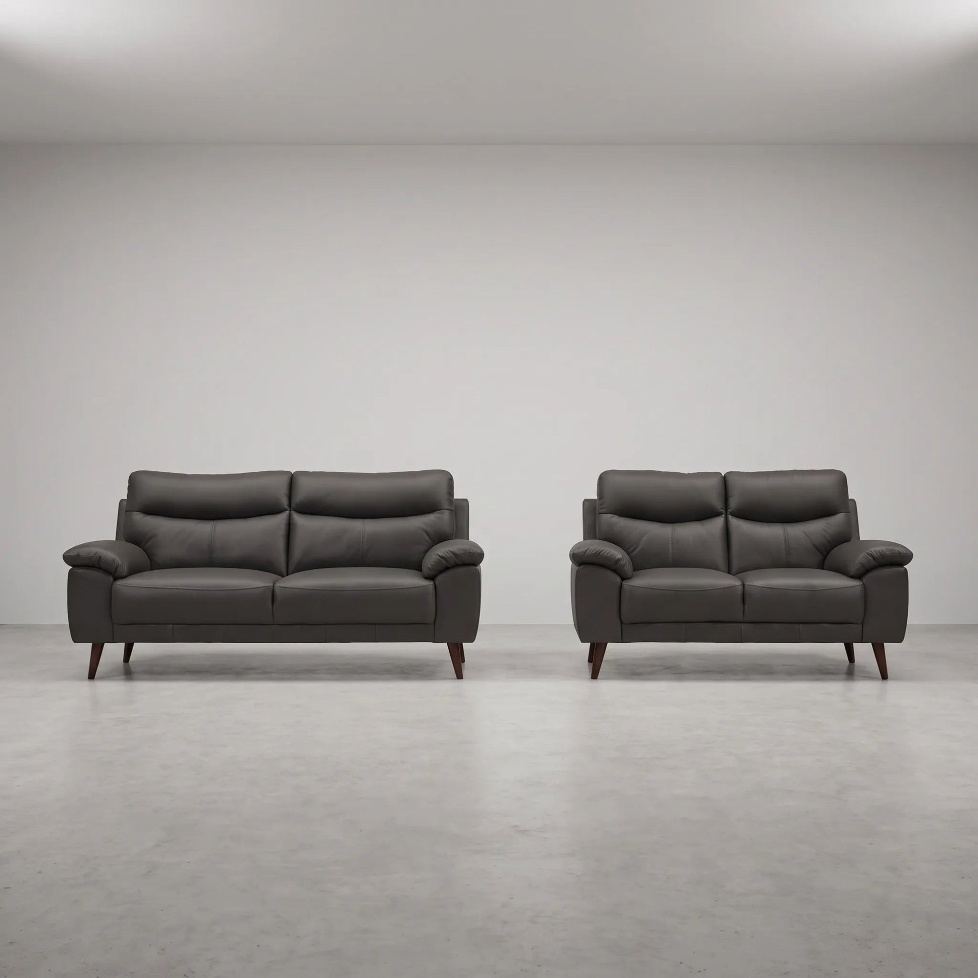 Vantage Genuine Leather Grey 3+2 Seater Sofa Set - Furniture Instore