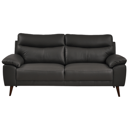 Vantage Grey 3-Seater Sofa front facing on white background, showing cushions, clean lines, and modern design details