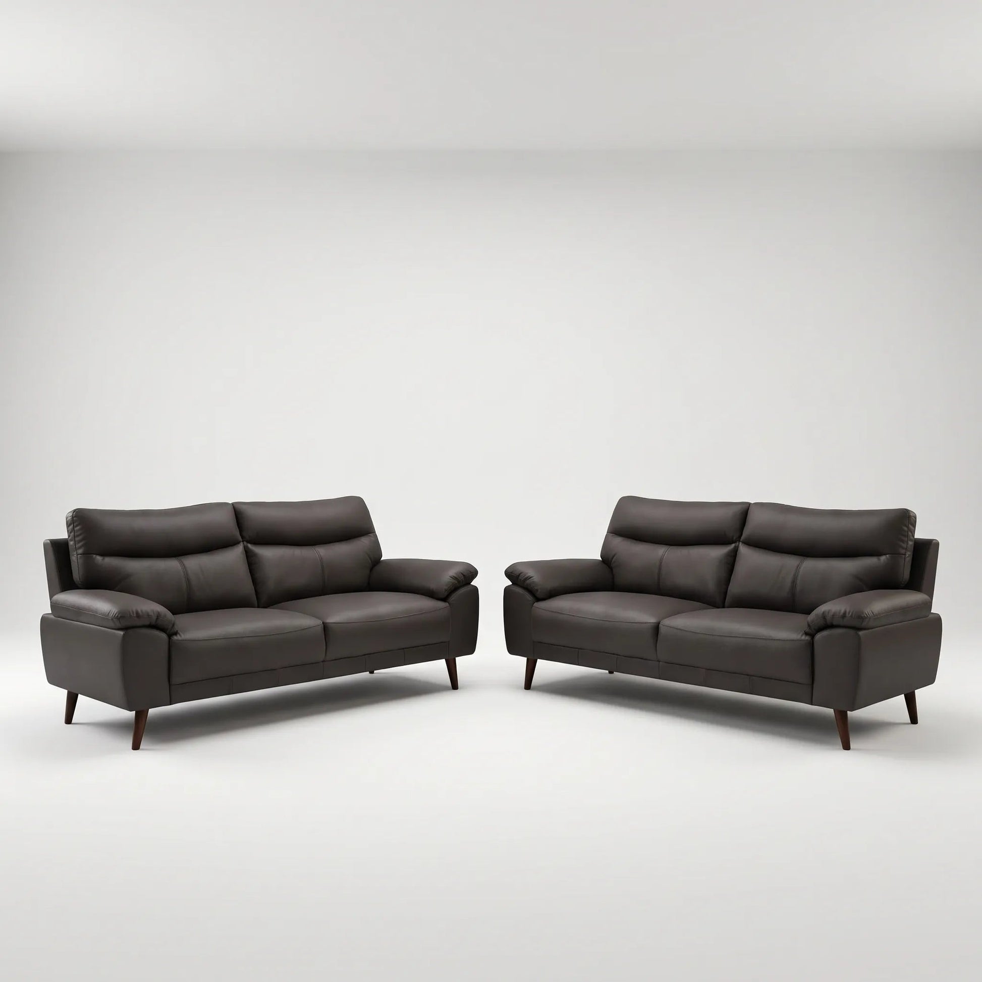 Vantage Genuine Leather Grey 3+3 Seater Sofa Set - Furniture Instore