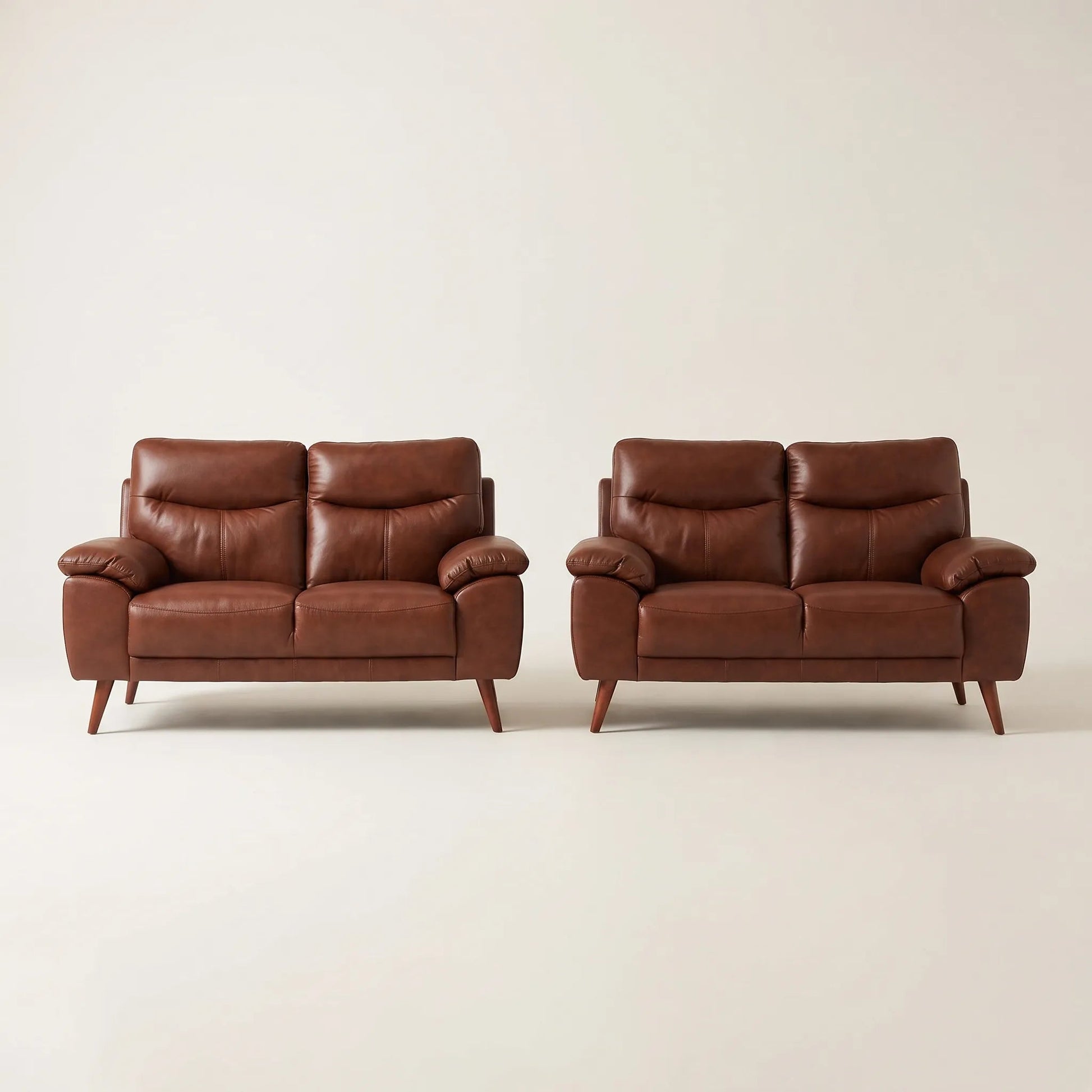 Vantage Genuine Leather Tan 2+2 Seater Sofa Set - Furniture Instore