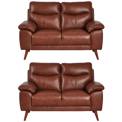 Vantage Genuine Leather Tan 2+2 Seater Sofa Set