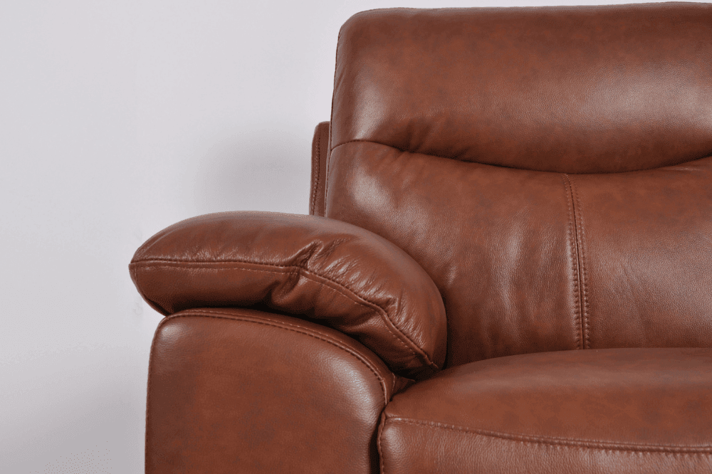Vantage Genuine Leather Tan 3+1+1 Seater Sofa Set